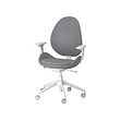 HATTEFJÄLL - Office chair with armrests, Gunnared medium grey/white