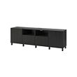 BESTÅ - TV bench with doors and drawers, black-brown/Lappviken/Stubbarp black-brown, 240x42x74 cm