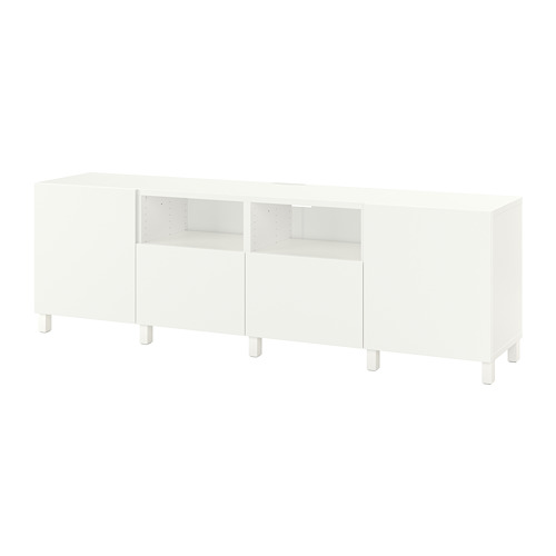 BESTÅ meja TV dengan pintu dan laci
