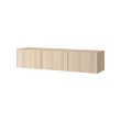 BESTÅ - TV bench with doors, white stained oak effect/Lappviken white stained oak effect, 180x42x38 cm