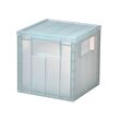 PANSARTAX - Storage box with lid, transparent grey-blue, 16.5x16.5x16.5 cm