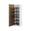 METOD - High cabinet with pull-out larder, white/Vedhamn oak, 60x60x200 cm