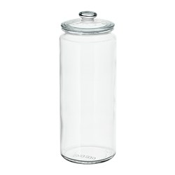 VARDAGEN - Stoples dengan penutup, kaca bening, 1.8 l