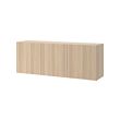 BESTÅ - Kombinasi kabinet dpasang di dnding, efek kayu oak diwarnai putih/Lappviken efek kayu oak diwarnai putih, 180x42x64 cm