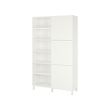 BESTÅ - Storage combination with doors, white/Lappviken/Stubbarp white, 120x42x202 cm