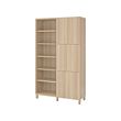 BESTÅ - Storage combination with doors, white stained oak effect/Lappviken/Stubbarp white stained oak effect, 120x42x202 cm
