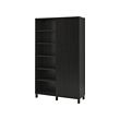 BESTÅ - Kombinasi penyimpanan dengan pintu, hitam-cokelat/Lappviken/Stubbarp hitam-cokelat, 120x42x202 cm