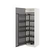 METOD - High cabinet with pull-out larder, white/Bodbyn grey, 60x60x200 cm