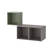 EKET - Wall-mounted cabinet combination, grey-green/dark grey, 105x35x70 cm