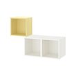 EKET - Wall-mounted cabinet combination, pale yellow/white, 105x35x70 cm