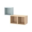 EKET - Wall-mounted cabinet combination, light grey-blue/white stained oak effect, 105x35x70 cm