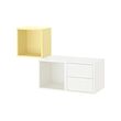 EKET - Wall-mounted storage combination, white/pale yellow, 105x35x70 cm