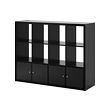 KALLAX - Shelving unit with 4 inserts, black-brown, 147x112 cm