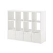 KALLAX - Shelving unit with 4 inserts, white, 147x112 cm