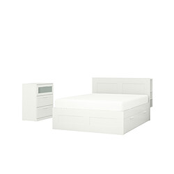 BRIMNES - Bedroom furniture, set of 2, white, 180x200 cm