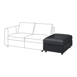 VIMLE - Footstool with storage, Grann/Bomstad black