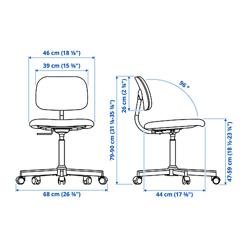 BOLLPOJKE/BLECKBERGET Measurement Illustration
