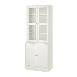 HAVSTA - Storage combination w glass-doors, white, 81x47x212 cm