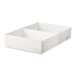 SKUBB box with compartments white 44x34x11 cm