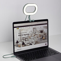 STÄNKREGN - LED ring lamp, dimmable/turquoise