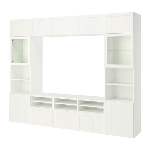 BESTÅ kombinasi penyimpanan TV/pintu kaca