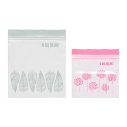 ISTAD - Kantong yang dapat ditutup, merah muda/hijau, 1/0.4 l