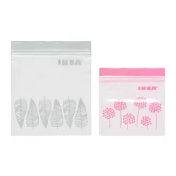 ISTAD - Kantong yang dapat ditutup, merah muda/hijau, 1/0.4 l