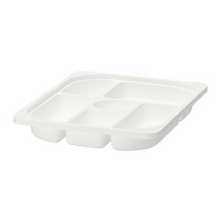 TROFAST - Storage tray with compartments, white, 42x30x5 cm
