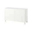 BESTÅ - Storage combination with doors, Pipmakare white/Stubbarp white, 120x42x74 cm