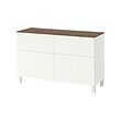 BESTÅ - Storage combination w doors/drawers, white/Lappviken/Stubbarp white, 120x42x75 cm