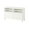 BESTÅ - TV bench with doors, white/Pipmakare white, 120x42x74 cm