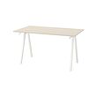 TROTTEN - Desk, beige/white, 140x80 cm