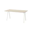 TROTTEN - Desk, beige/white, 160x80 cm