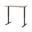 TROTTEN - Desk sit/stand, beige/anthracite, 120x70 cm