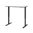 TROTTEN - Meja duduk/berdiri, putih/antrasit, 120x70 cm