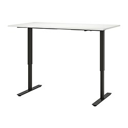 TROTTEN - Desk sit/stand, white/anthracite, 160x80 cm