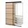 BOAXEL/SKYTTA - reach-in wardrobe with sliding door, black double sided/Mehamn white stained oak effect, 152x65x205 cm | IKEA Indonesia - PE913535_S1
