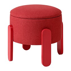 FÖRLUNDA - Pouffe, dengan penyimpanan/Tonerud merah
