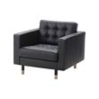 LANDSKRONA - Armchair, Grann/Bomstad black/wood