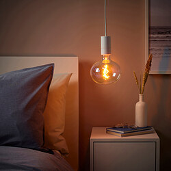 SUNNEBY - Set kabel, putih tekstil, 1.8 m