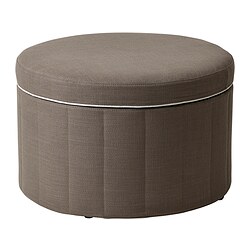 SIDSJÖ - Pouffe, with storage/Gransel grey-brown