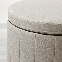 SIDSJÖ - Pouffe, dengan penyimpanan/Kilanda krem
