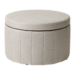 SIDSJÖ - Pouffe, dengan penyimpanan/Kilanda krem