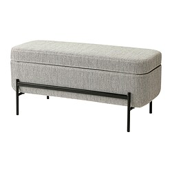 VALTORP - Bench, with storage/Viarp beige/brown, 103 cm