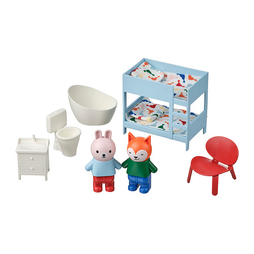 HUSET figur mainan dan rumah boneka