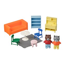 HUSET - Figur mainan dan rumah boneka, ruang tamu/dapur aneka warna