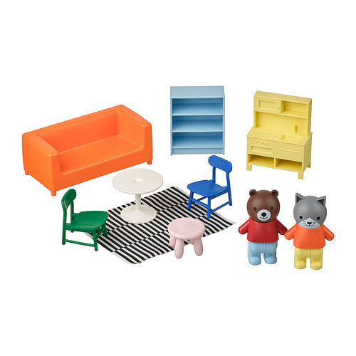 HUSET figur mainan dan rumah boneka