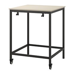 TROTTEN - Table, beige/anthracite, 80x80 cm