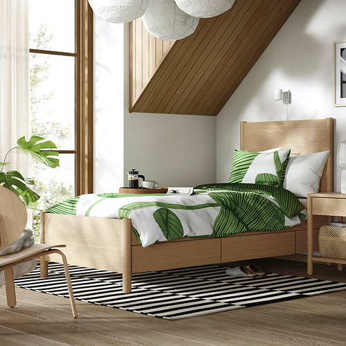 TONSTAD rangka tempat tidur+penyimpanan