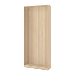 PAX - Rangka lemari pakaian, efek kayu oak diwarnai putih, 100x35x236 cm